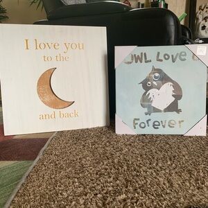 Charming Wall Decor Set - White and Blue